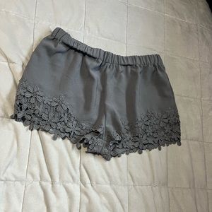Zara Floral Lace Trimmed Shorts